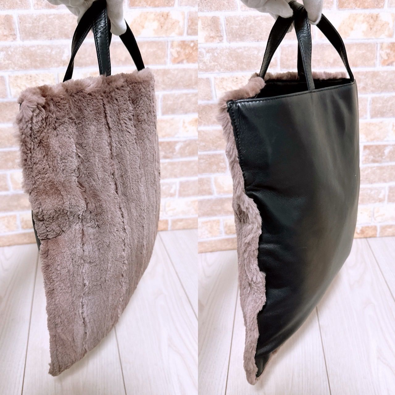 美品)LOEWE(ロエベ)トートバッグ レザー ファー A4 - メルカリ