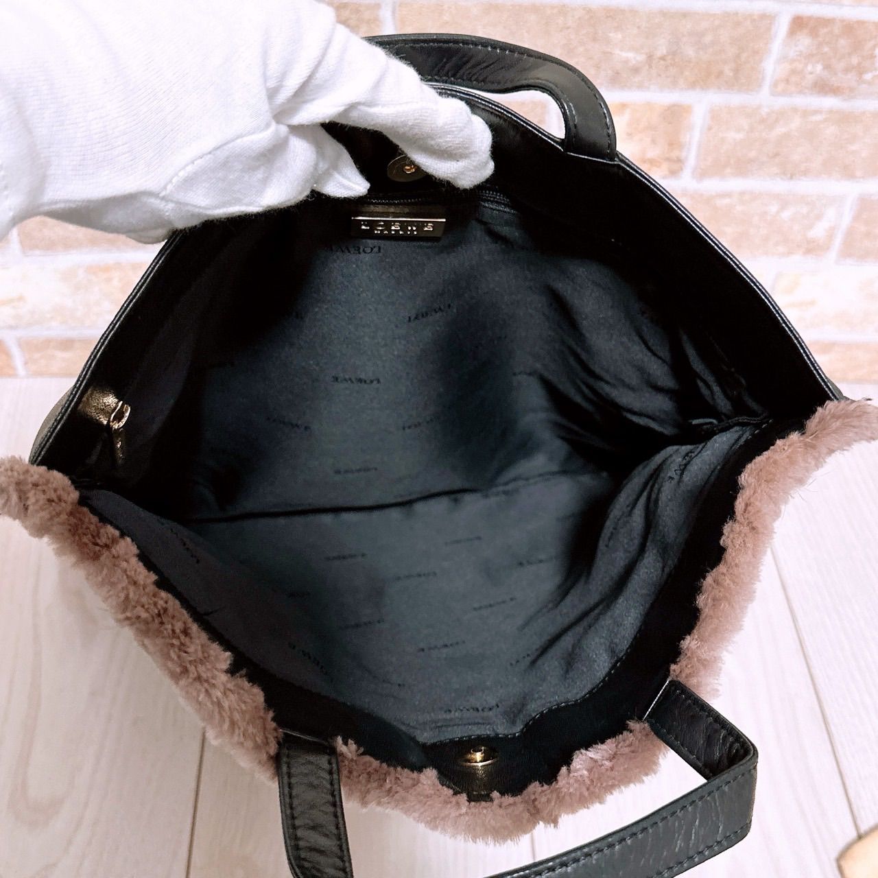 美品)LOEWE(ロエベ)トートバッグ レザー ファー A4 - メルカリ