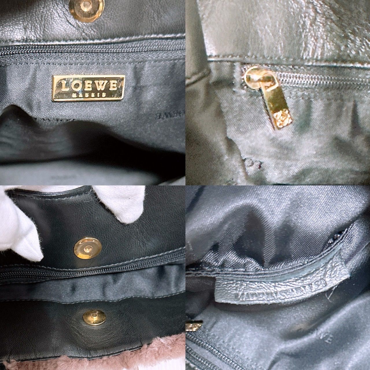 美品)LOEWE(ロエベ)トートバッグ レザー ファー A4 - メルカリ