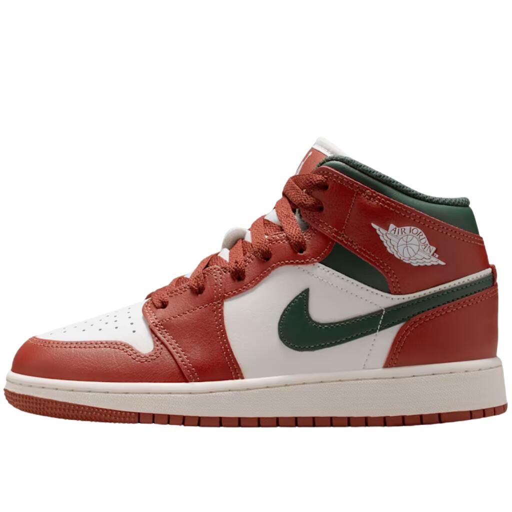 【新品・未使用】NIKE AIR JORDAN 1 MID ナイキ エア ジョーダン 1 ミッド レッド ホワイト グリーン 白 メンズ レディース スニーカー dq8423105n