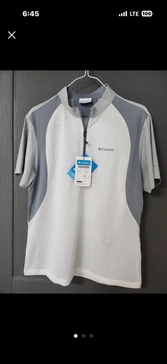 コロンビア Columbia 半袖 Tシャツ ジップアップ 白/グレー