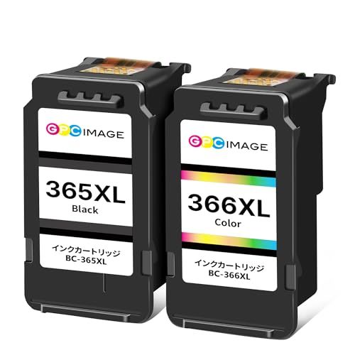 GPC Image BC-365XL/BC-366XL リサイクル インク キヤノン用 BC-365 互換 BC-366大容量タイプ 2本セット ブラック+3色カラー 2個セット 再生インク canon 対応機種 :PIXUS TS3730 / TS353mi