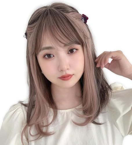 [ブライトララ] ウィッグ ミディアム フルウィッグ セミロング ウイッグ カール レディース かつら 女性 tf1761-GRCmi