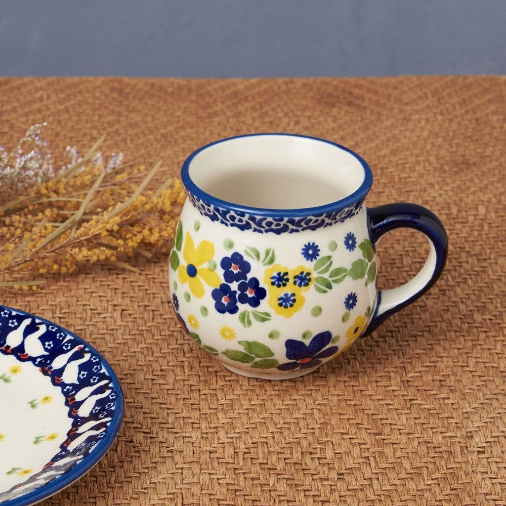 ポーリッシュポタリー マグカップ イエロー 花柄 マグ ポーランド 食器 ハンドメイド 陶器 Manufaktura マニュファクトゥラ 55678
