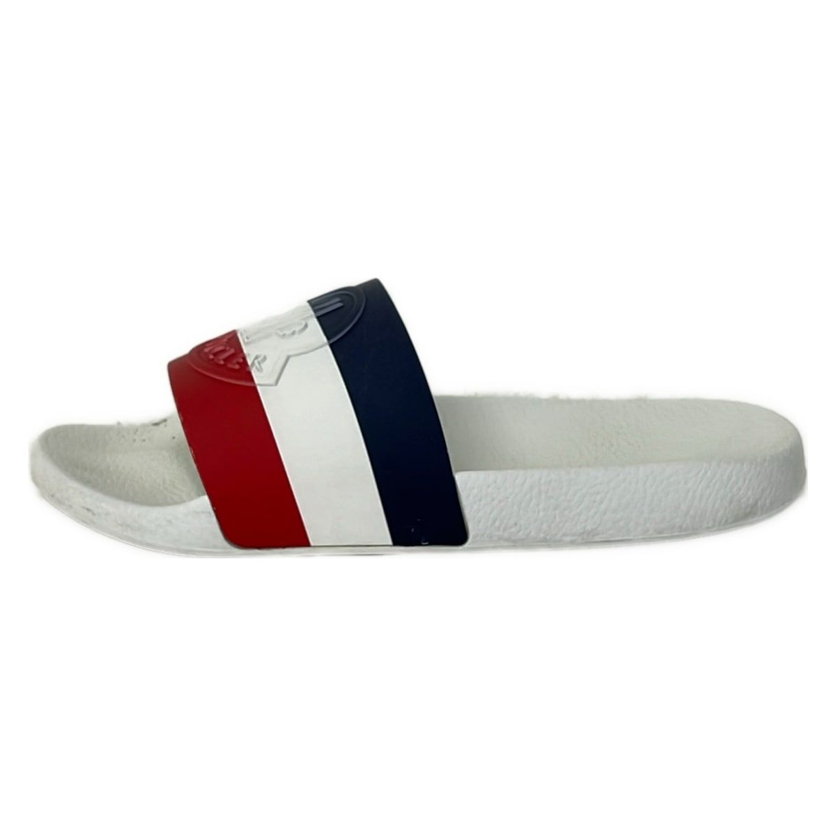 MONCLER(モンクレール) サンダル 42 メンズ - 白×レッド×ブルー ボーダー