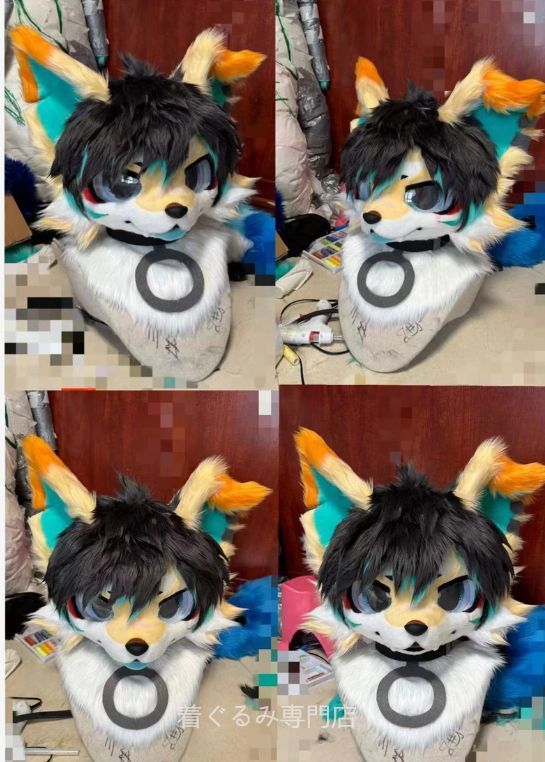 犬　猫　着ぐるみ ヘッド全頭　ヘッド ケモノ ファースーツ ぬいぐるみ コスプレ コスチューム Kurumi 一点物 B746