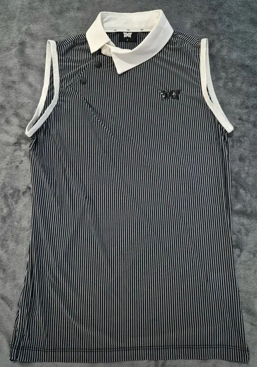 PXG レディース ストライプ ノースリーブ ゴルフ Tシャツ S