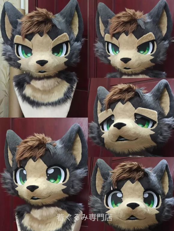 犬　猫　着ぐるみ ヘッド全頭　ヘッド ケモノ ファースーツ ぬいぐるみ コスプレ コスチューム Kurumi 一点物 B749