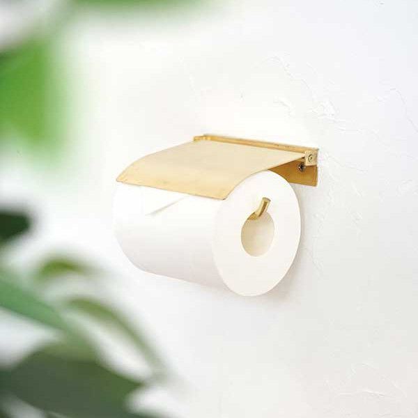 真鍮 ペーパーホルダー flap ヴィンテージ風 ブラス ゴールド トイレットペーパーホルダー DIY レトロ おしゃれ インテリア 88332
