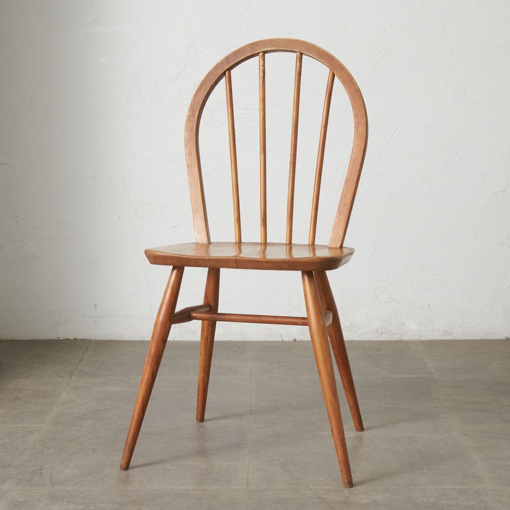 ercol フープバックチェア 4本 スポーク アーコール ダイニングチェア 英国 ヴィンテージ 曲木 椅子 エルム 天然木 イギリス 88671