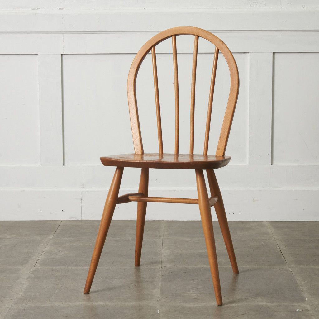 ercol フープバックチェア 4本 スポーク アーコール ダイニングチェア 英国 ヴィンテージ 曲木 椅子 エルム 天然木 イギリス 88673