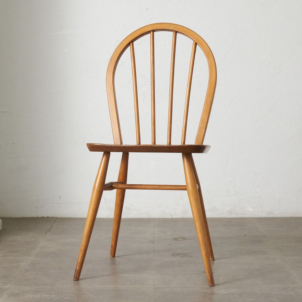 ercol フープバックチェア 4本 スポーク アーコール ダイニングチェア 英国 ヴィンテージ 曲木 椅子 エルム 天然木 イギリス 88677