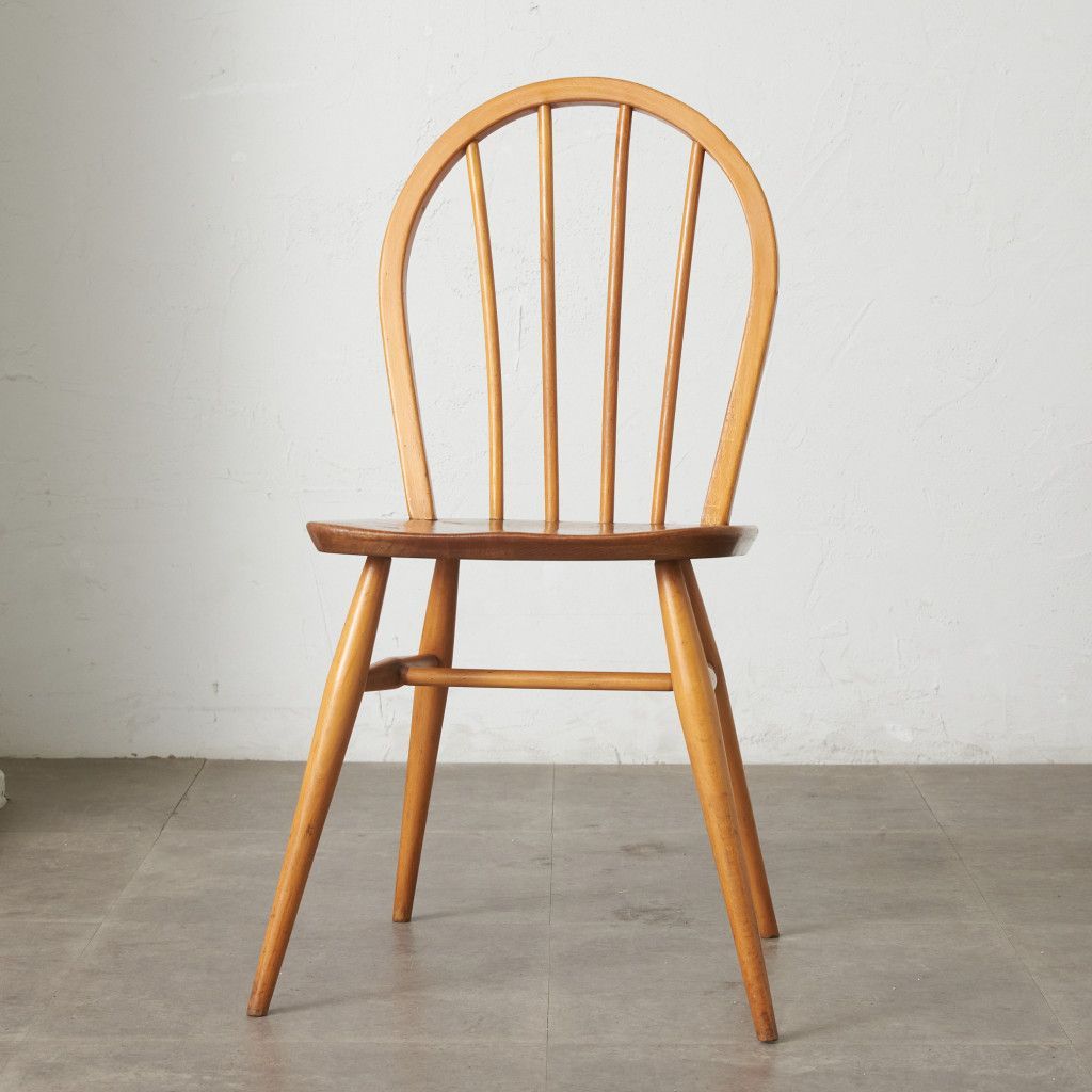 ercol フープバックチェア 4本 スポーク アーコール ダイニングチェア 英国 ヴィンテージ 曲木 椅子 エルム 天然木 イギリス 88683