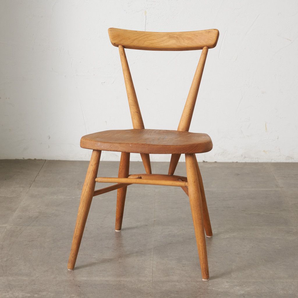 超レア ERCOL スタッキングチェア アーコール 英国 ヴィンテージ ダイニングチェア イス 無垢材 木製 椅子 子供用 キッズチェア 79758