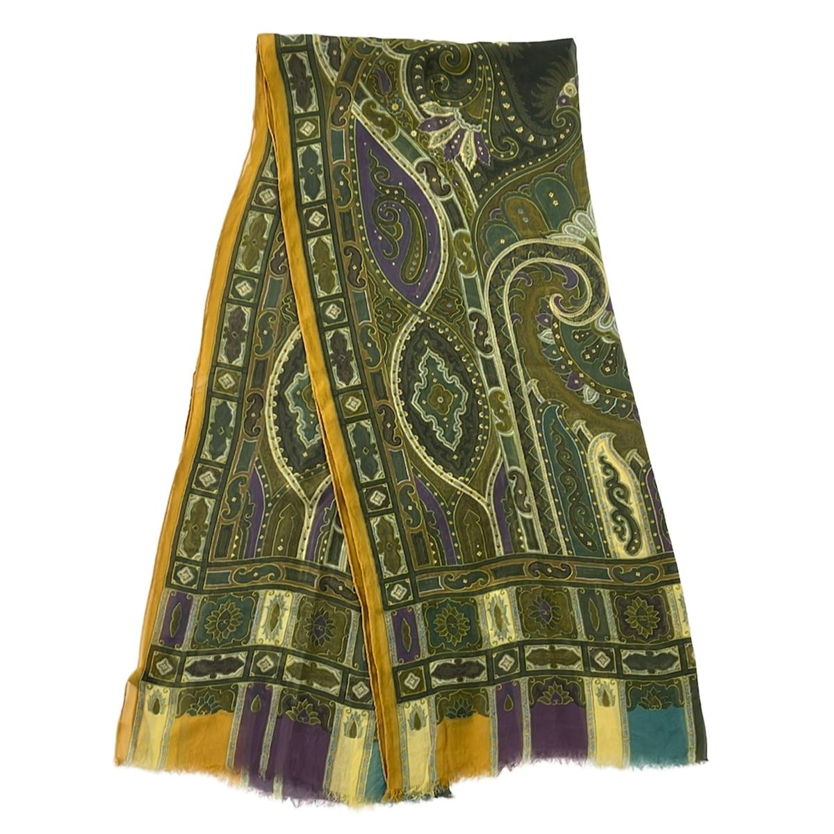 ETRO(エトロ) スカーフ美品 - カーキ×ダークグレー×マルチ ペイズリー柄