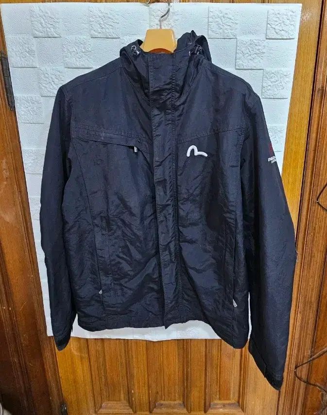 EVISU エヴィス ブラック フード ウィンドブレーカー ジャケット M-L