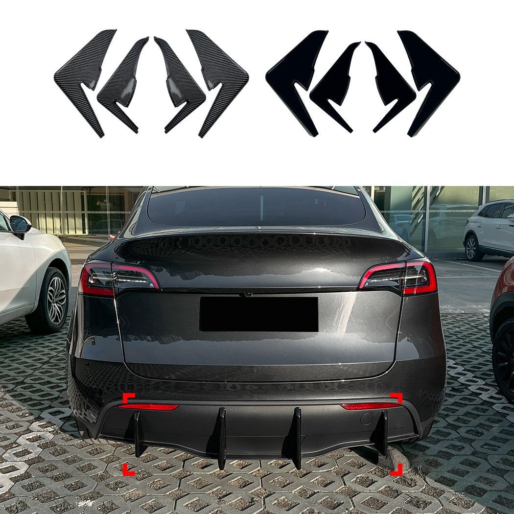Tesla Model Y (テスラ モデルY) 2017-2024 専用 リアディフューザー リップスポイラー ABS製 カーボン調/ピアノブラック 選べる2色 ドレスアップ効果 走行安定性向上 簡単取付 送料無料