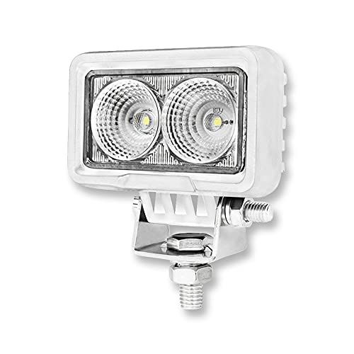 K'sガレージ 船 ボート デッキライト 白 20w 作業灯 コンパクト sus316 ステンレス 耐食 ステー付き ハイパワー 10w LED チップ 2灯搭載 小型 ワークライト 投光器 12v 24v 対応ts