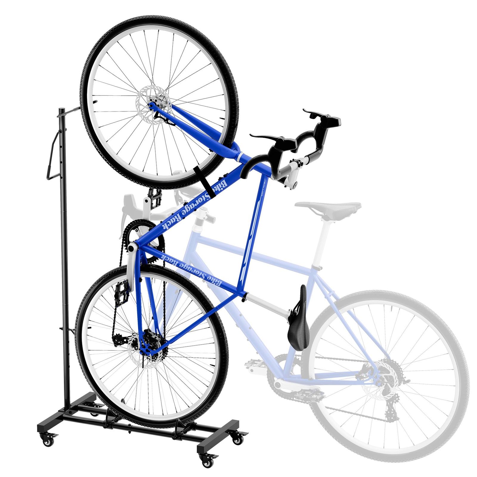 Sttoraboks 自転車スタンド 縦置き 横置き 両用 1台用 サイクル 前輪固定 自転車ラック 省スペース 高さ調節可能 キャスター付き ロードバイクスタンド クロスバイクマウンテンバイク 20?29インチ対応 室内保管 玄関 ガレージ収納 ブラックts