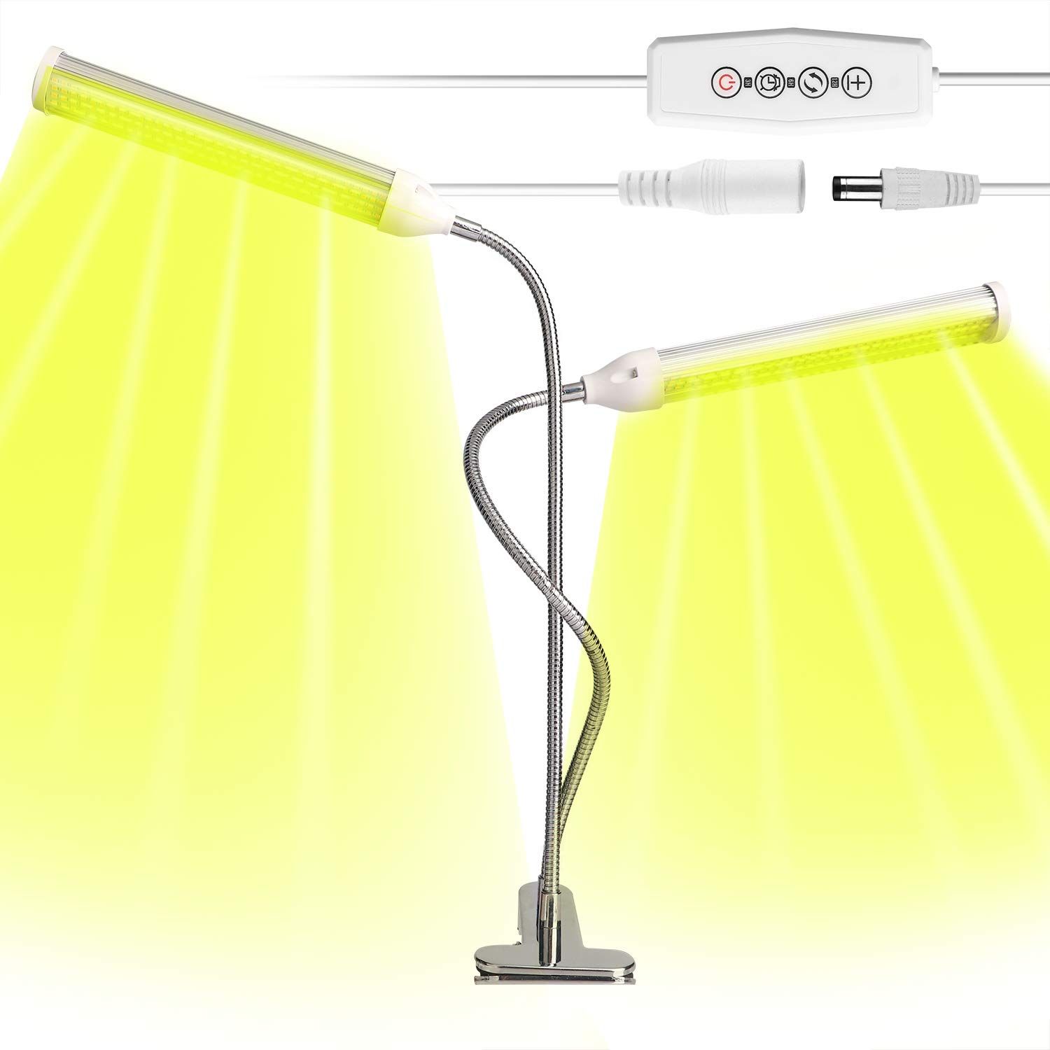 YTA 植物育成ライト LED 植物ライト 110W 室内栽培ランプ タイミング定時機能6段階調光 観賞用 2ヘッド付き 360°調節可能 288LED 日照不足解消 2スイッチモード電球 多肉植物育成 水耕栽培 家庭菜園 室内園芸 水草栽培 dccf7a0d