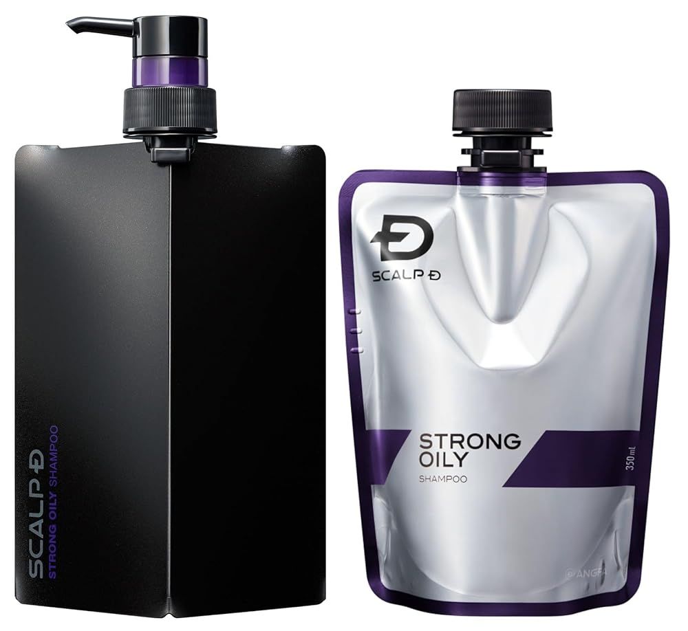 スカルプD シャンプー メンズ ホルダー付き＋つけかえ用 ストロングオイリー2点セット 超脂性肌用 ボリュームアップ ノンシリコン 医薬部外品 アンファー