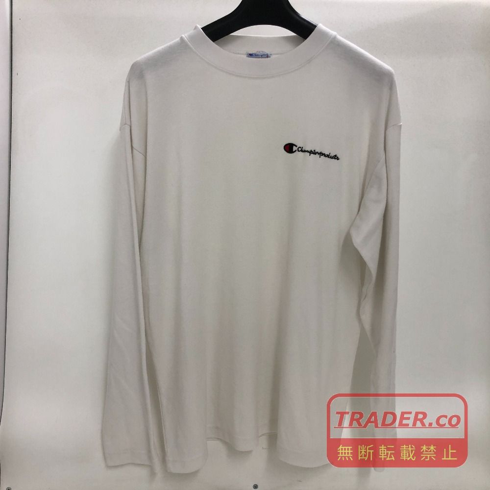 02w24712 チャンピオン Champion 90's ロンＴ ホワイト M USA製 メンズ 長袖Ｔシャツ コットン 【中古品】