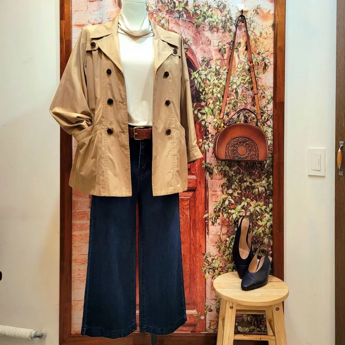 ミシャ MICHAA ベージュ ハーフ トレンチコート