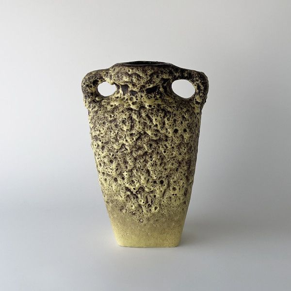 西ドイツ Fat lava ヴィンテージ フラワーベース 花器 花瓶 オブジェ ファット ラヴァ German Art Pottery 陶器 アートポタリー 61901