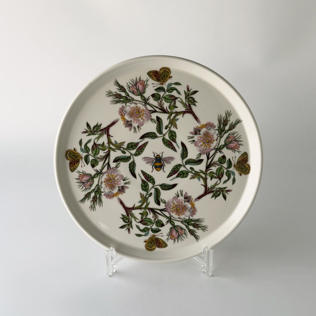 イギリス Portmeirion ボタニックガーデン Dog rose プレート ヴィンテージ 大皿 陶器 ポートメリオン イヌバラ BOTANIC GARDEN 98170