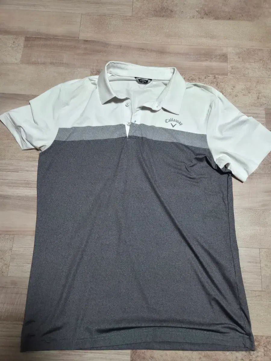 Callaway キャロウェイ バイカラー 半袖 カラーTシャツ グレー/白 105サイズ