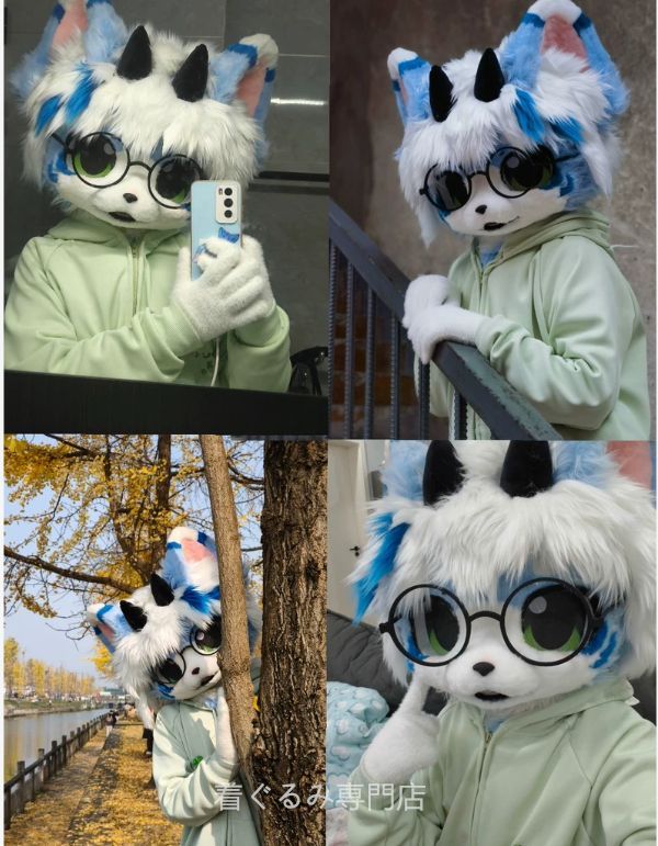 犬　猫　着ぐるみ ヘッド全頭　ヘッド ケモノ ファースーツ ぬいぐるみ コスプレ コスチューム Kurumi 一点物 B765
