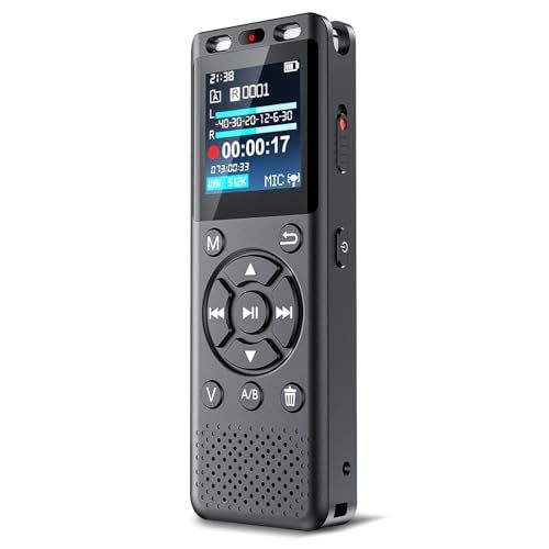 ボイスレコーダー 小型 高感度 長時間録音 ワンボタン録音 & ノイズキャンセリング IC レコーダー 自動保存 パスワード保護 & リアルタイムモニター 小型/高感度/会議/授業/インタビュー用 ビジネス/記者 大容量16GB 日本語説明書付きt