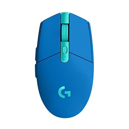 Logicool G ゲーミングマウス G304 LIGHTSPEED ワイヤレス マウス G304-BL 軽量 99g HERO 12Kセンサー 6個プログラムボタン 250時間連続使用可能 ブルー PC windows mac 国内正規品 bfec4382