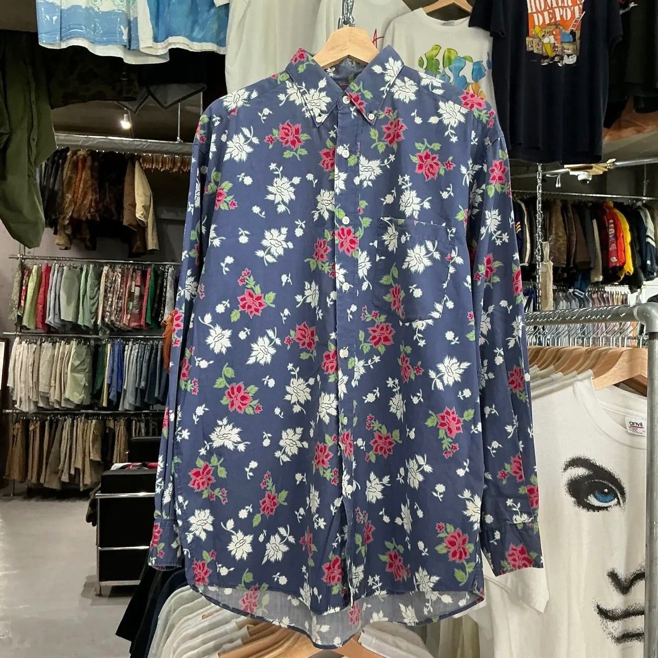 90s BANANA REPUBRIC B.D Floral Shirt バナナリパブリック ボタンダウン 花柄 シャツ