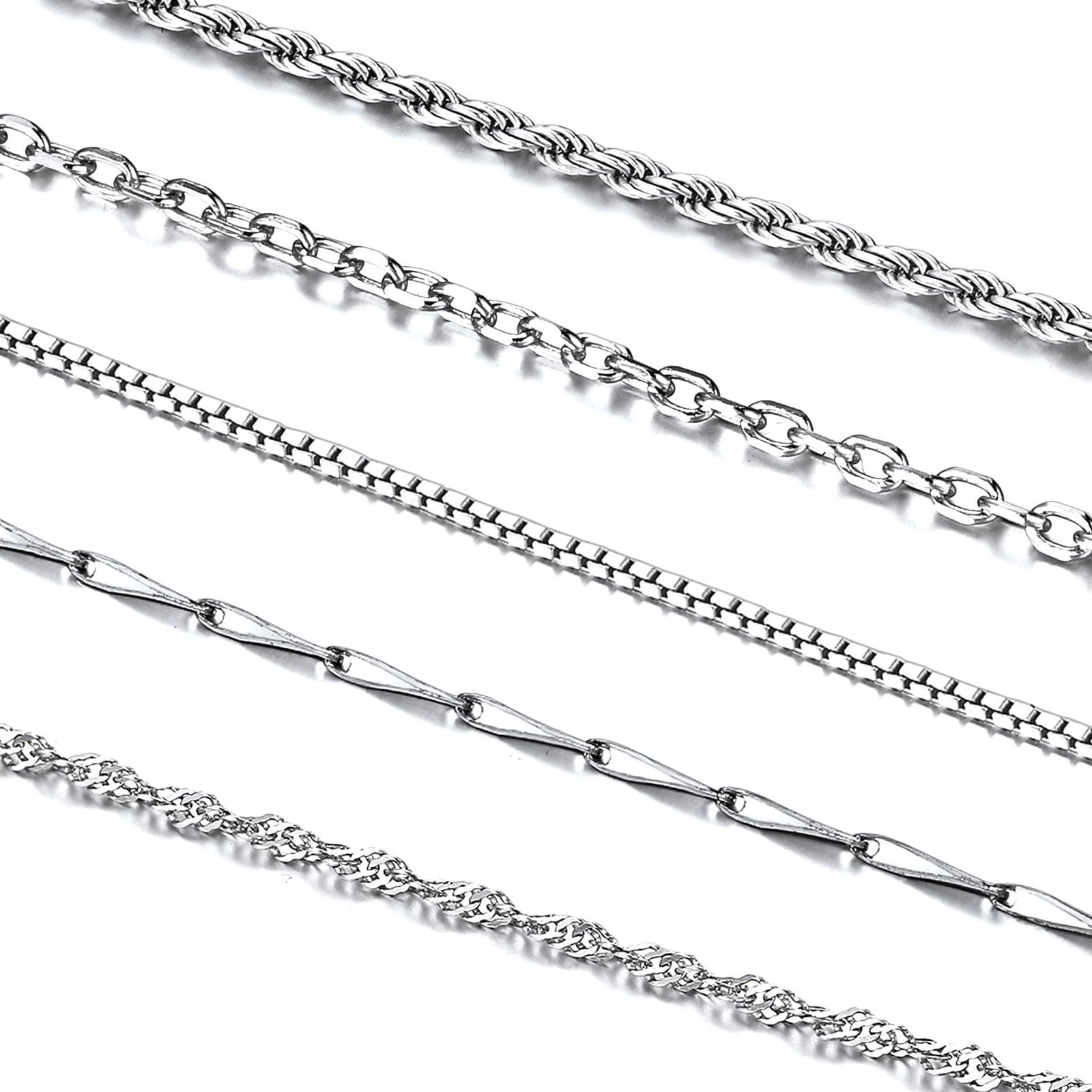 シルバー925 ネックレス チェーン レディース フレンチロープチェーン 細め 長さ45～70cm (45cm) 幅1.3mm アクセサリー