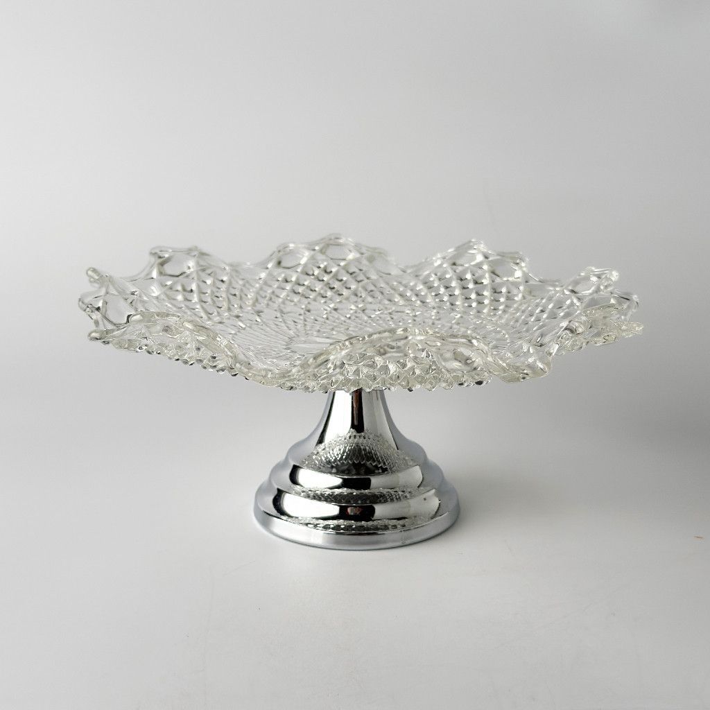 Glass Cake Stand ケーキスタンド ガラス 雑貨 アンティーク ヴィンテージ 英国 カフェ ディスプレイ イギリス 小物置き 99548