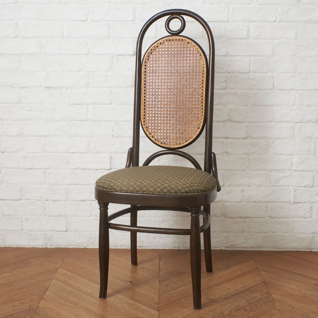 Thonet 籐張り ベントウッド サイドチェア ブナ ラタン 木製 椅子 曲げ木 ハイバック ダイニングチェア ト―ネット 木彫刻 イス 99869