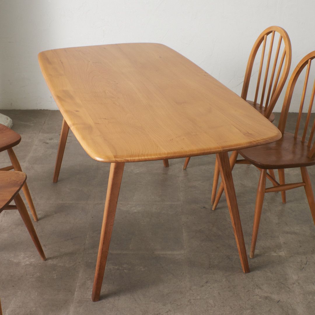 レア Ercol プランクテーブル エルム アーコール ダイニングテーブル 英国 ヴィンテージ 木製 シンプル ナチュラル ビンテージ 100333