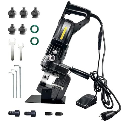 電動油圧パンチャー 強力 10t パンチダイ5種付 φ4?20mm 穴あけ工具 AC100V バッテリ 山形鋼対応 チャネルスチール 溝鋼対応 Iビーム パンチ 工具 鋼板 銅板 鉄板 アルミニウム板 用途7種類以上 穴あけパンチ 収納ケース 80050086