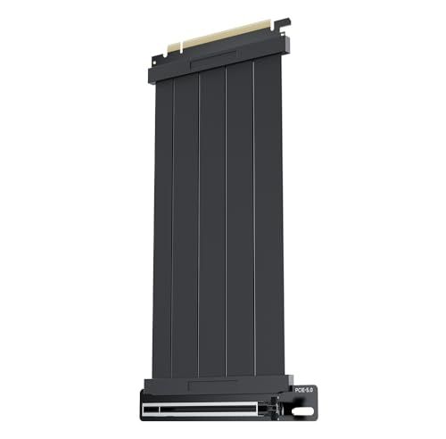 【新品】PCIE 5.0ライザーケーブル、90度アダプター、RTX5090 RX9070 GPU、転送速度32.0 GT/秒、PCIE 5.0 X16ライザーケーブル、ストレートGPU延長ケーブルGEN5、垂直GPUマウント用、200mmブラ bc9bb0c6