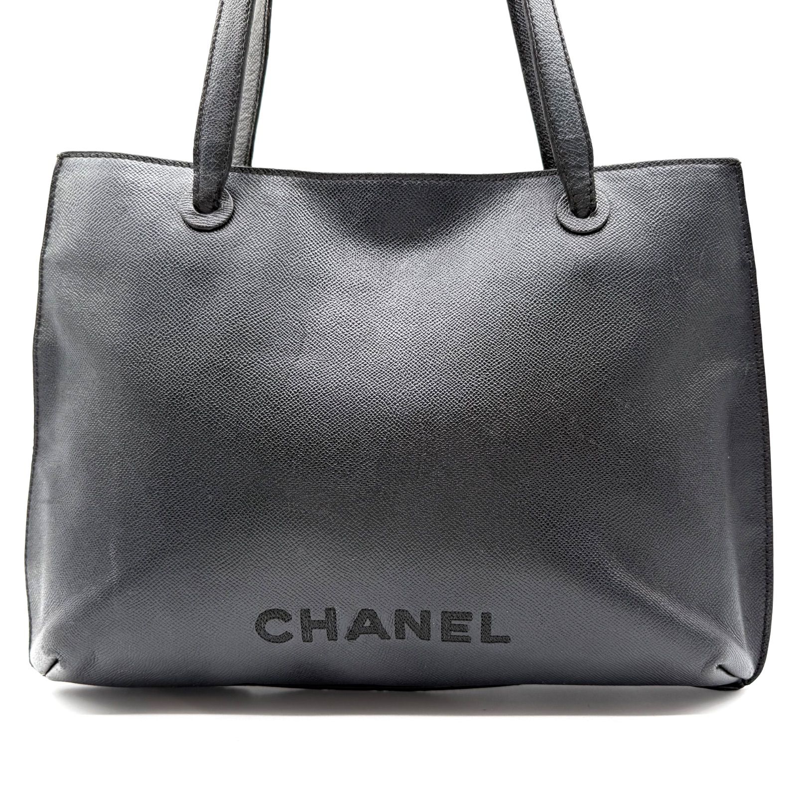 良品✨】CHANEL シャネル トートバッグ エンボスロゴ ブラック 黒