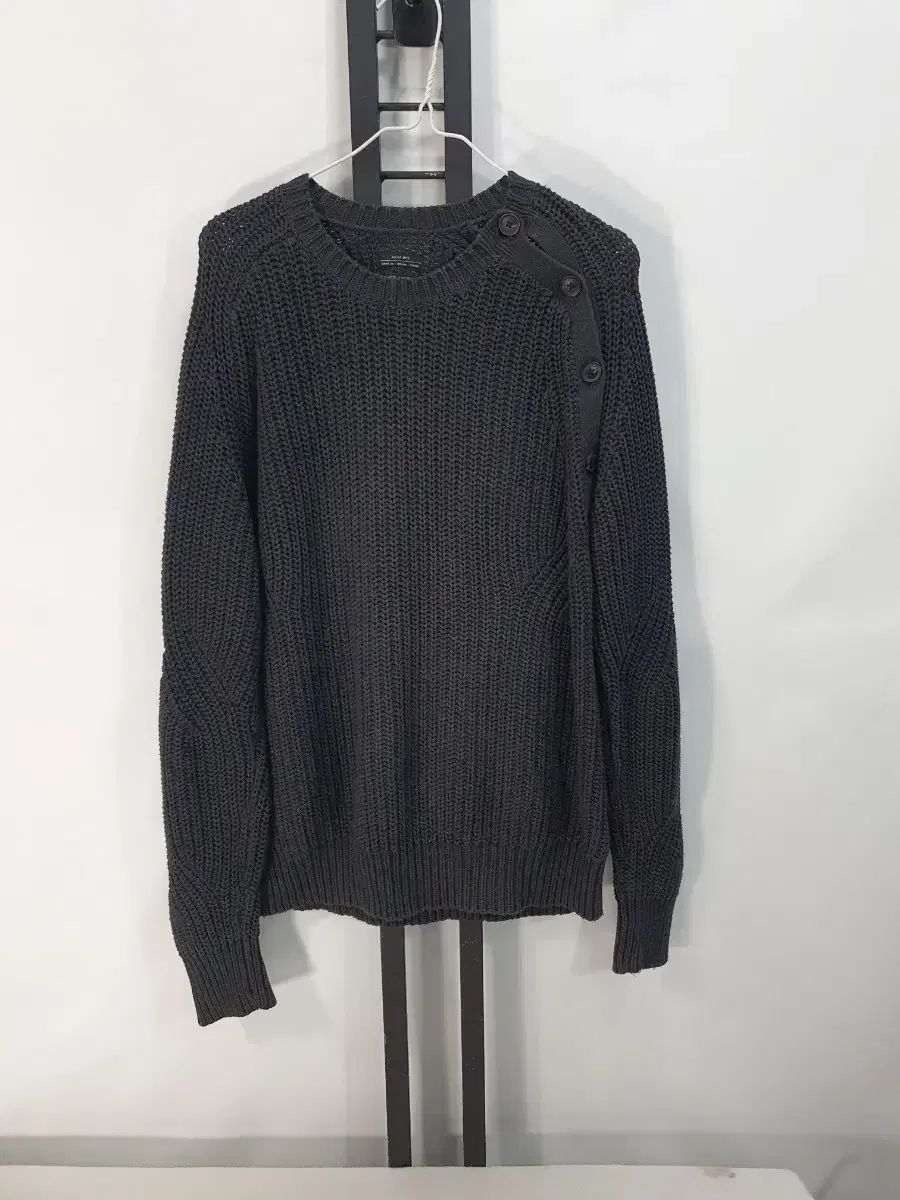 オールセインツ ALLSAINTS ニット 숄더 ボタン コットン セーター ブラック m