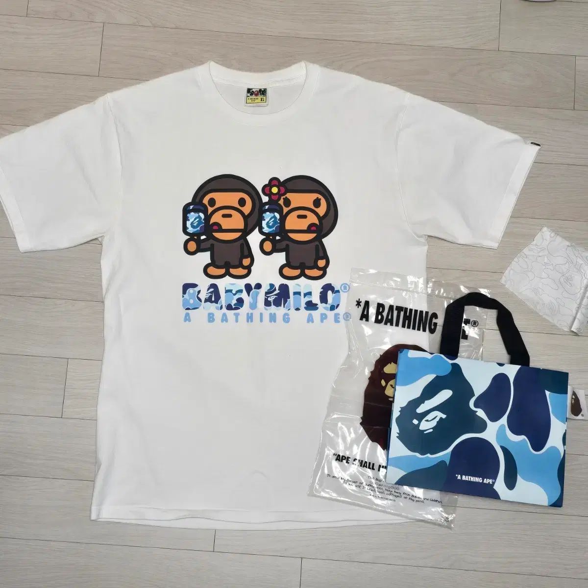A BATHING APE アベイシングエイプ ABC カモフラ ベイビー マイロ アイス ポップ サマー Tシャツ 白