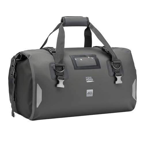 KEMIMOTO バイクシートバッグ 100％完全防水 ツーリングバッグ キャンプツーリング 40L ショルダーストラップ付き 反射ストリップ エアバルブ搭載 1-2泊以上の旅行に最適 オートバイ/アウトドア/キャンプ用バッグ KM-806 a4166f03
