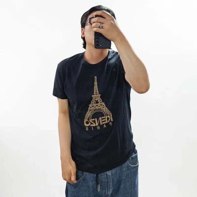 KENZO エッフェル塔 刺繍 半袖Tシャツ M0478