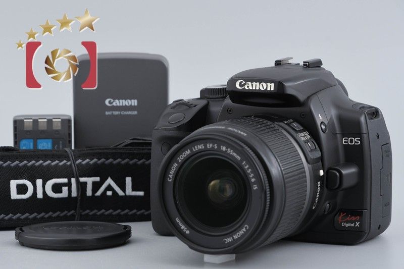 【中古】Canon キヤノン EOS Kiss Digital X ブラック + EF-S 18-55mm f/3.5-5.6 IS