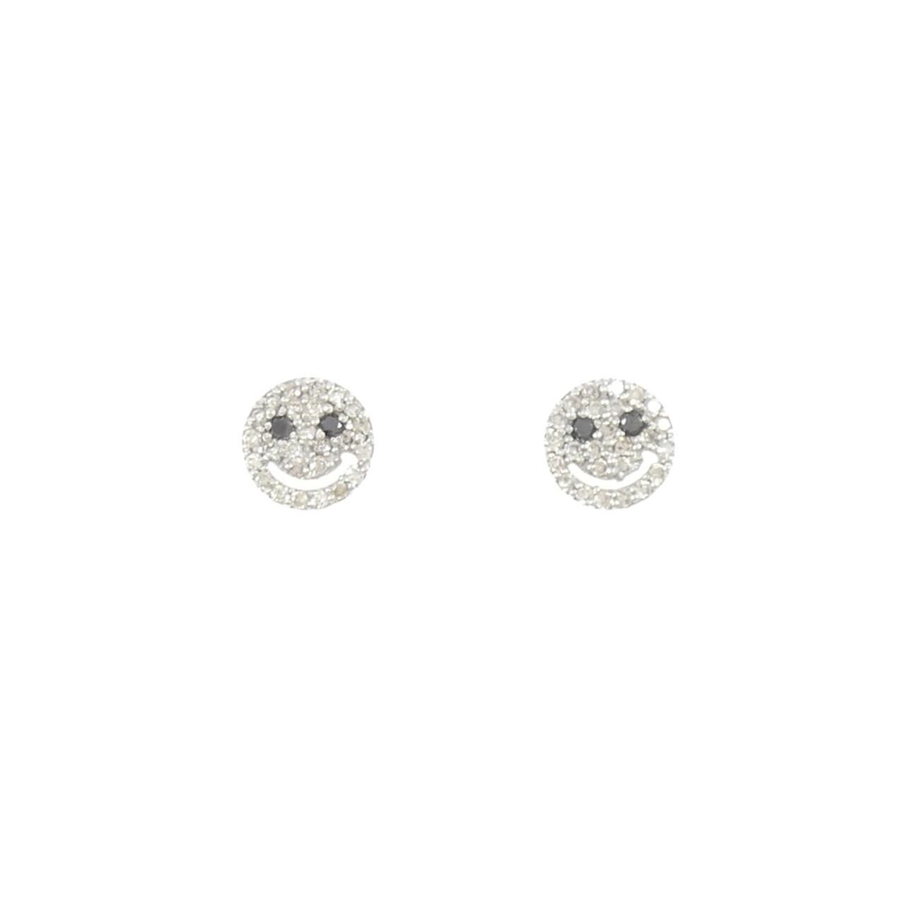 K18WG スマイル ダイヤモンド ピアス 0.26CT