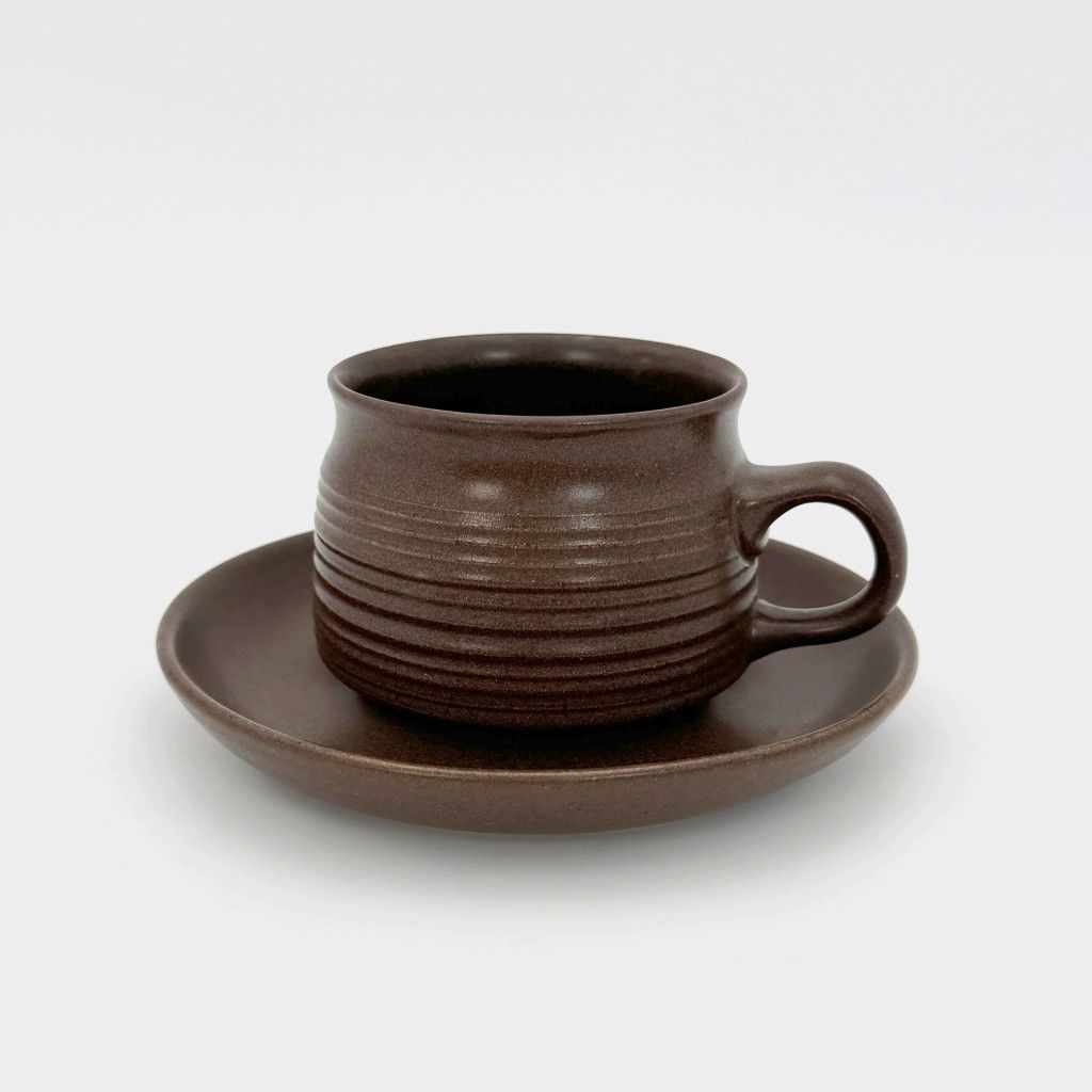 Denbyカップ＆ソーサー MAYFLOWER デンビー 英国 食器 ヴィンテージ イギリス コーヒーカップ ビンテージ ブラウン 90585