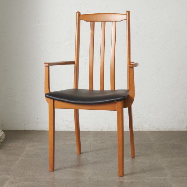 張替済 Morris of Glasgow アームチェア 英国 ヴィンテージ スラットバック 木製 椅子 ダイニングチェア 北欧 スタイル モダン 91152