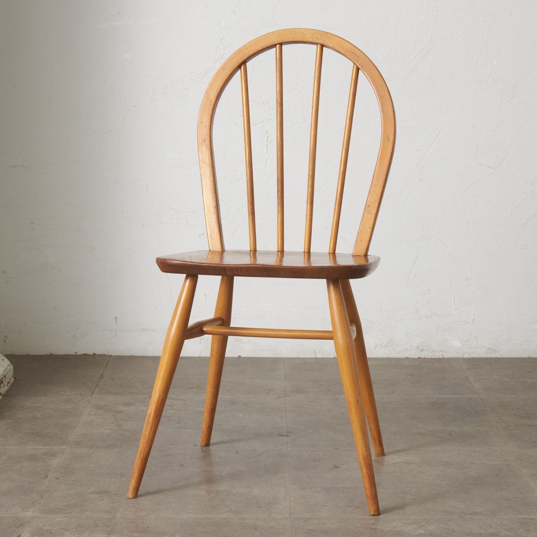 ercol フープバックチェア 4本 スポーク アーコール ダイニングチェア 英国 ヴィンテージ 曲木 椅子 エルム 天然木 イギリス 92649